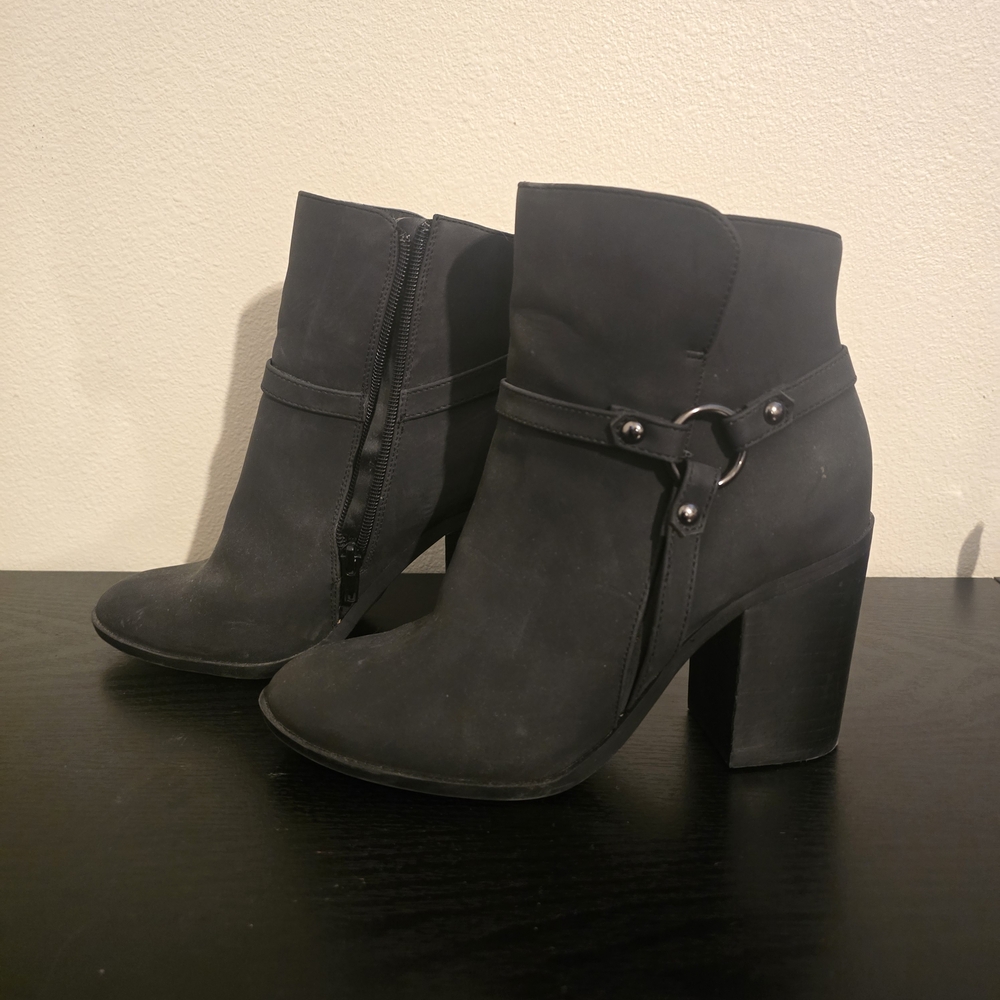Lulu's Black Heeled Ankle Boots